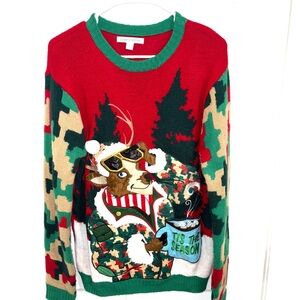 Celebrate Together Red and Green Bear Sweater
